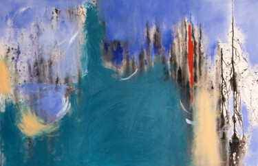 Through the jungle 02 Schilderij getiteld "Through the jungle…" door Alliet-Delacroix, Origineel Kunstwerk, Olie Gemonteerd op Frame voor houten b…