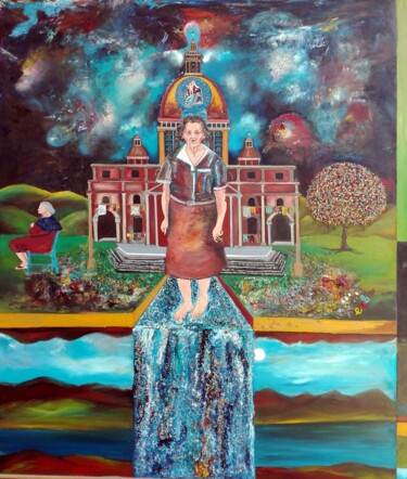 MAMMA CHIESA Peinture intitulée "MAMMA CHIESA" par Silvano Battimiello, Œuvre d'art originale, Huile