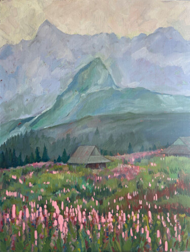 Pink Blossom Ζωγραφική με τίτλο "Pink Blossom" από Anna Bondar, Αυθεντικά έργα τέχνης, Λάδι