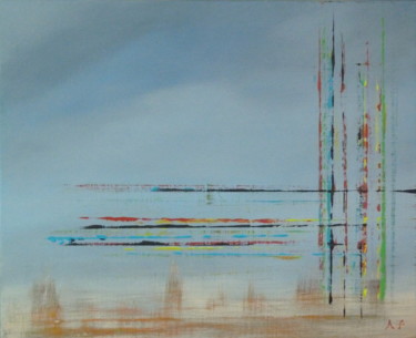Painting titled "Sur l'épaule des gé…" by Philippe Manson, Original Artwork, Acrylic Mounted on Wood Stretcher frame