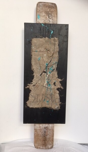 Painting titled "Bouteille à la mer" by Karine De Demo (KDD), Original Artwork, Acrylic