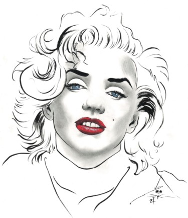 Tekening getiteld "Icon" door John Creekmore, Origineel Kunstwerk, Inkt