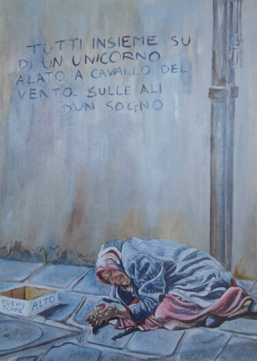 绘画 标题为“SULLE ALI DEL VENTO” 由Silvano Battimiello, 原创艺术品, 油