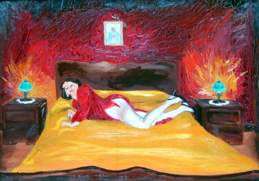 绘画 标题为“ALBERGO AD ORE” 由Silvano Battimiello, 原创艺术品, 油