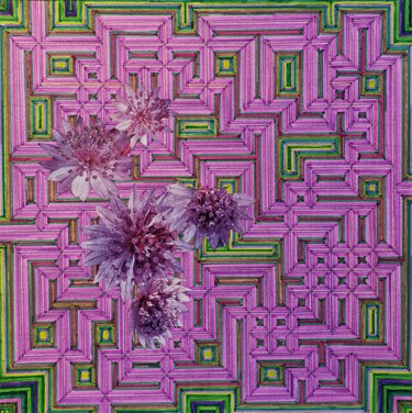 绘画 标题为“labyrinthe aux fleu…” 由Marianne Camus, 原创艺术品, 标记