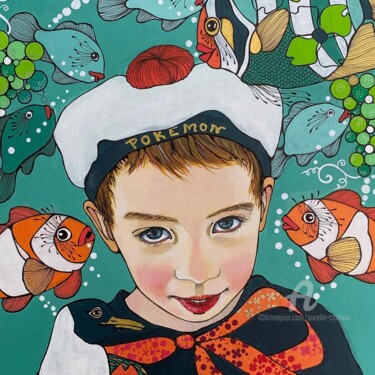 제목이 "Portrait enfant"인 미술작품 Aurelie Chauvin로, 원작, 아크릴