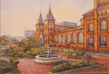 「Smithsonian Castle,…」というタイトルの絵画 Gennadiy Protskoによって, オリジナルのアートワーク, 水彩画
