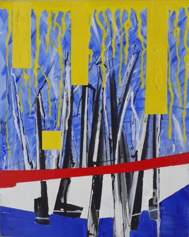 绘画 标题为“abstrac'Gilets Jaun…” 由Jean Paul Hippolyte Soler, 原创艺术品, 油