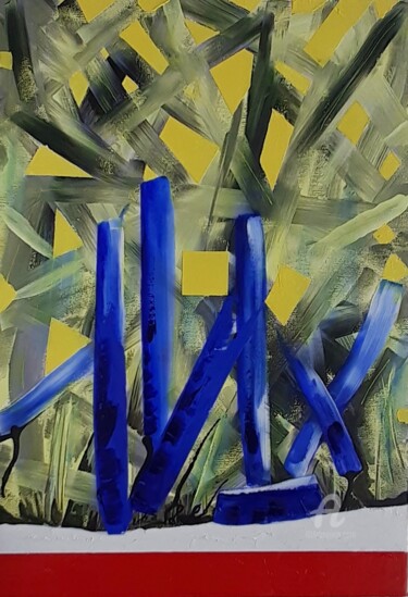 绘画 标题为“abstrac'Gilets Jaun…” 由Jean Paul Hippolyte Soler, 原创艺术品, 油