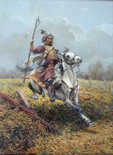 绘画 标题为“Scout. Cossack era.” 由Andrey Serebryakov, 原创艺术品, 油