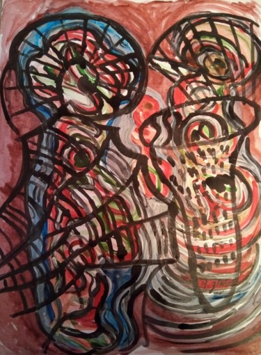 Peinture intitulée "QUEL EST TON PROBLE…" par Michele Glaize, Œuvre d'art originale, Acrylique