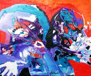Painting titled "PROMPTER" by Trajche Chatmov (Chatma), Original Artwork, Acrylic Mounted on Wood Stretcher frame