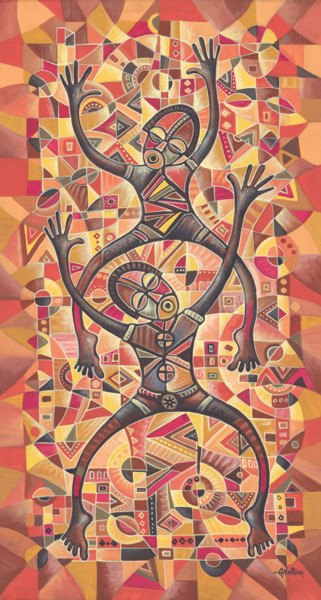 제목이 "Dancers II"인 미술작품 Angu Walters로, 원작, 아크릴