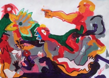 Painting titled "Garden of Eden" by Trajche Chatmov (Chatma), Original Artwork, Acrylic