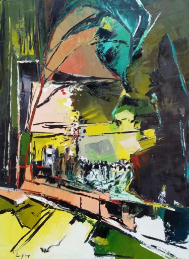 Peinture intitulée "Parc Monceau" par Celine Dabot, Œuvre d'art originale, Huile