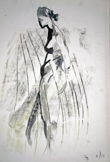 Susanna. Nude art №21112 - original sketch artwork Dessin intitulée "Susanna. Nude art №…" par Maria Shedrina, Œuvre d'art originale, Encre