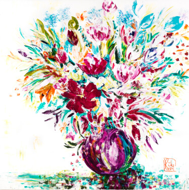 Painting titled "Big Bang" by Joelle Kem Lika, Original Artwork, Acrylic Mounted on Wood Stretcher frame