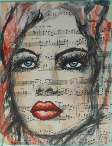 Peinture intitulée "Sicilienne" par Erik Hils, Œuvre d'art originale, Acrylique