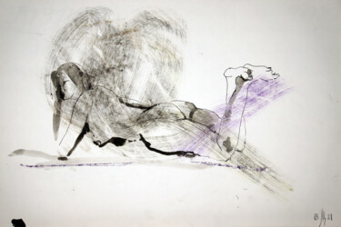 Susanna. Nude art №21114 - original sketch artwork Dessin intitulée "Susanna. Nude art №…" par Maria Shedrina, Œuvre d'art originale, Encre