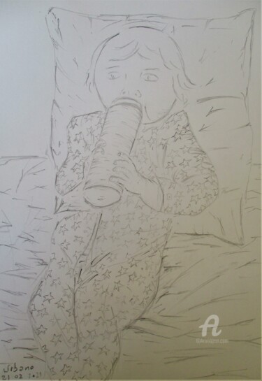 Drawing titled "Louis" by Roberto Urbano, Original Artwork, Pencil