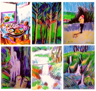 Douzieme virtuel exposition " Lisine" Peinture intitulée "Douzieme virtuel ex…" par Slobodan Spasojevic (Spaki), Œuvre d'art originale, Pastel