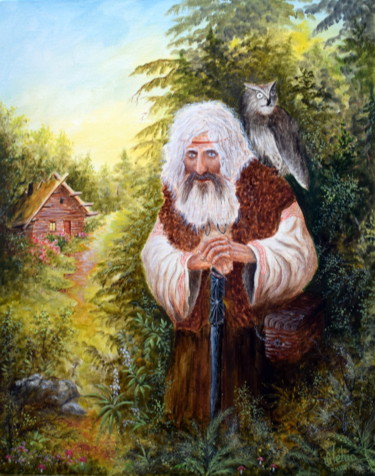 Peinture intitulée "Le gardien de la fo…" par Gérard Jéhin, Œuvre d'art originale, Huile