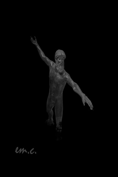 Digital Arts με τίτλο "Poseidon God Black" από Manos Chronakis, Αυθεντικά έργα τέχνης, Ψηφιακή φωτογραφία