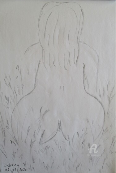 Drawing titled "La Campagne" by Roberto Urbano, Original Artwork, Pencil