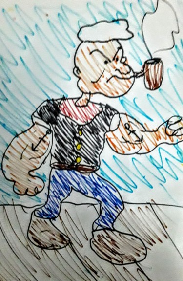 图画 标题为“Popeye” 由Iheb Gharbi, 原创艺术品, 标记