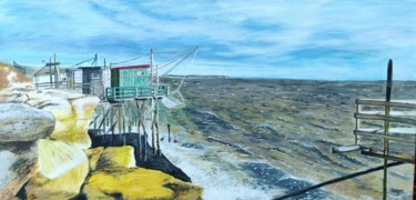 Peinture intitulée "Maisons de pêcheurs" par Laurent Bougouin, Œuvre d'art originale, Acrylique