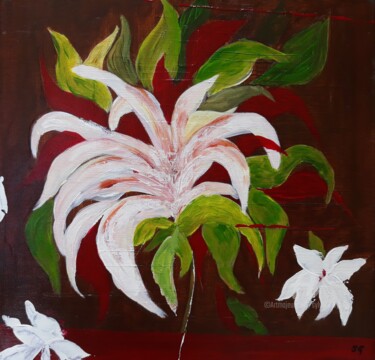 Floral Peinture intitulée "Floral" par Sylvie Guyomar (Sylvie G), Œuvre d'art originale, Huile Monté sur Châssis en bois