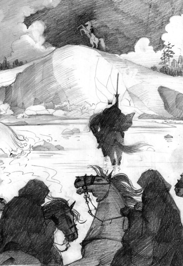 Властелин колец. Бегство к броду Drawing titled "Властелин колец. Бе…" by Taisiia Menigecheva, Original Artwork, Pencil