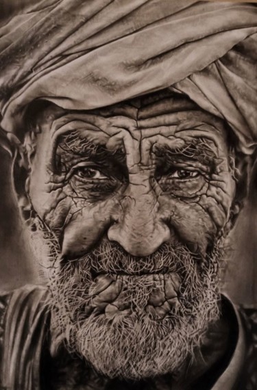 Drawing titled "OldMan" by Sriparna Ghose, Original Artwork, Pencil