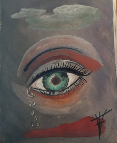 绘画 标题为“Ojo llorando” 由Vidal Fernández Richart, 原创艺术品, 水彩