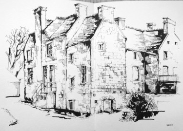 Manoir de Hainneville Tekening getiteld "Manoir de Hainnevil…" door Veronique Gaudin, Origineel Kunstwerk, Inkt
