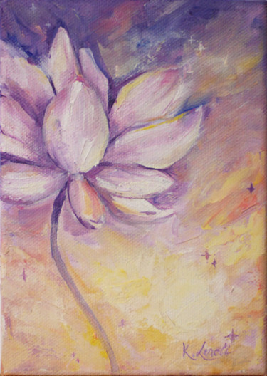 绘画 标题为“Sunrise Lotus” 由Kateryna Loreli, 原创艺术品, 油
