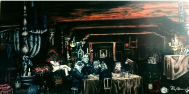 绘画 标题为“The Dogs Party” 由Topo Mposa Bw, 原创艺术品, 丙烯