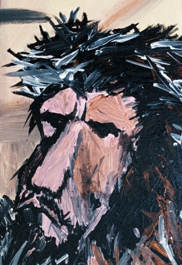 Peinture intitulée "The man came to see" par Topo Mposa Bw, Œuvre d'art originale, Acrylique