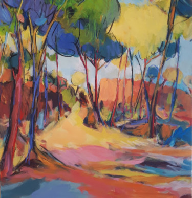 Peinture intitulée "Le chemin de joie." par Nadine Nacinovic, Œuvre d'art originale, Acrylique Monté sur Châssis en bois