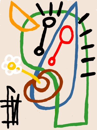 数字艺术 标题为“le faune et la fleu…” 由Franck Vidal, 原创艺术品, 数字油画