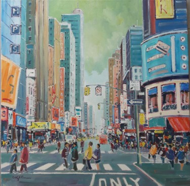 Peinture intitulée "New York" par Philippe Euger, Œuvre d'art originale, Huile