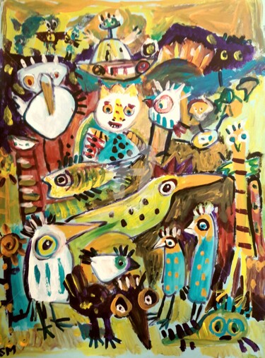 Malerei mit dem Titel "jenseits ist es auc…" von Silvia Messerli, Original-Kunstwerk, Acryl