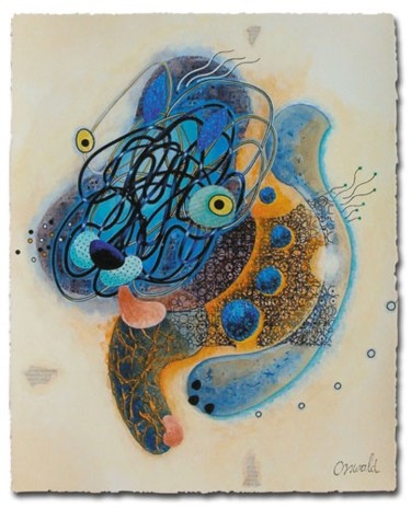 Peinture intitulée "CYBER TOUTOU" par Jean-Luc Osswald, Œuvre d'art originale, Huile