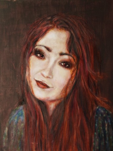 绘画 标题为“portret” 由Hanna Bryn, 原创艺术品, 油