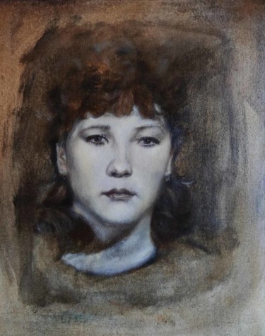 绘画 标题为“portret 3” 由Hanna Bryn, 原创艺术品, 油