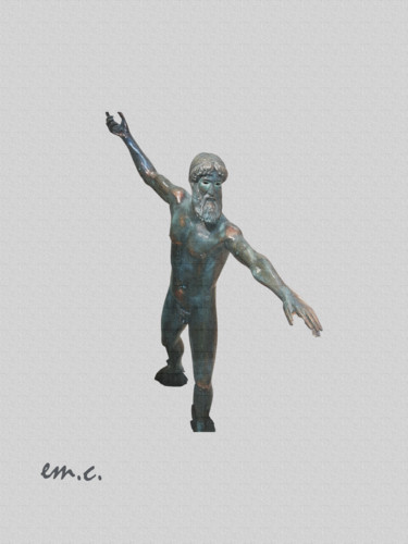 Digital Arts με τίτλο "Poseidon God Beige" από Manos Chronakis, Αυθεντικά έργα τέχνης, Χειρισμένη φωτογραφία