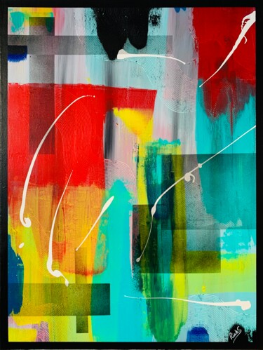 Schilderij getiteld "ABSTRACTION AVEC RO…" door Rick Smith, Origineel Kunstwerk, Acryl