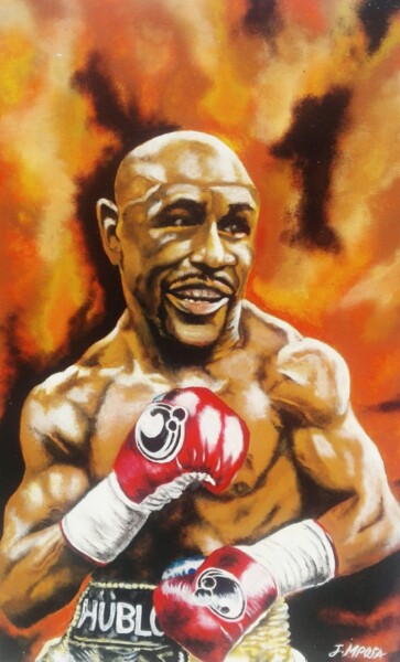 Painting titled "the Legendary split" by Topo Mposa Bw, Original Artwork, Acrylic