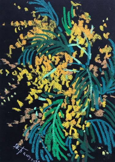 绘画 标题为“Mimosa sketch” 由Yuliia Pastukhova, 原创艺术品, 粉彩