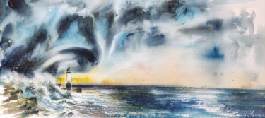 After a storm there's always a calm sea Картина под названием "After a storm there…" - Olga Soldatova, Подлинное произведение искусства, Акварель